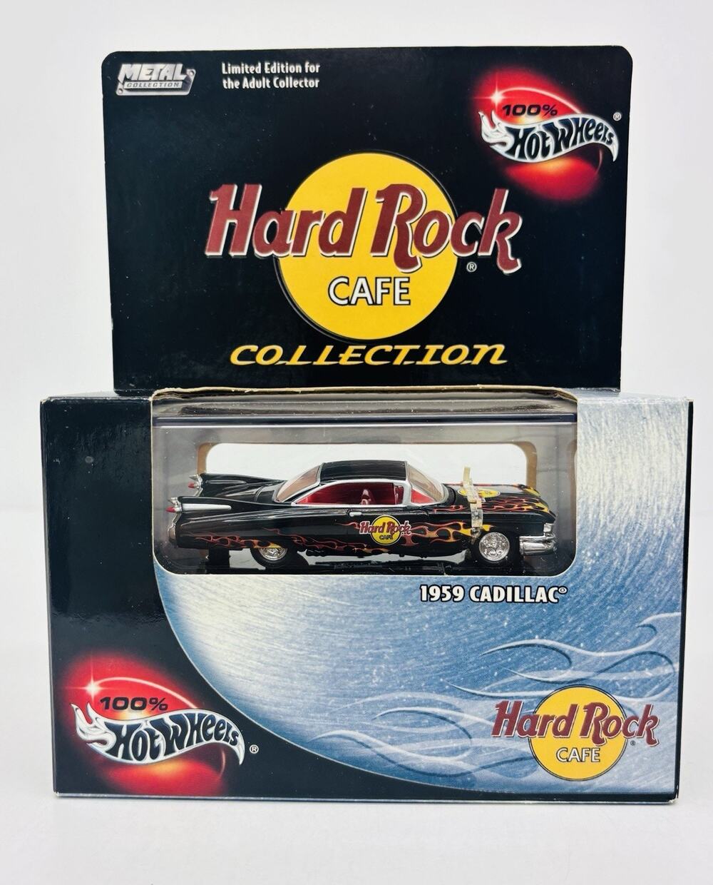 100% Hot Wheels 1959 Cadillac Hard Rock Cafe Black Box Metal Collection Sealed
